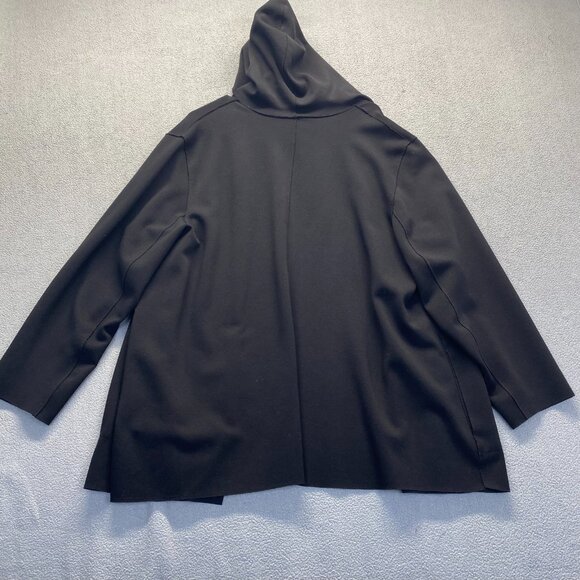 Carolina Belle Montreal Black Hooded Scuba Blazer Jacket Coat Size 2X,Open Front - Picture 7 of 9